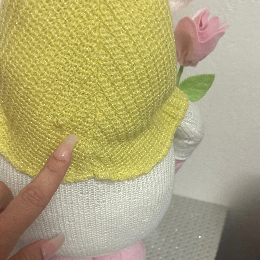 Charming Yellow and Pink Gnome Decor EUC